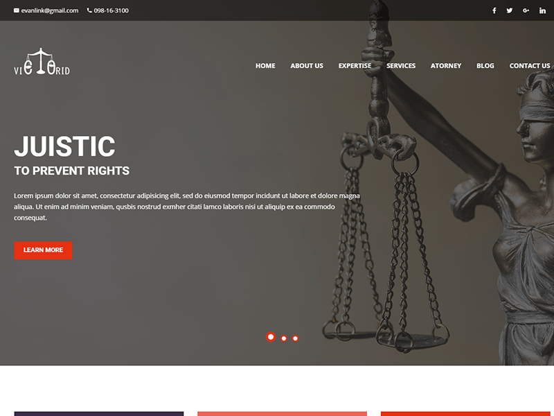 Victorid - Attorney & Lawyer HTML5 Template accountant advocate attorney attorneys barrister business court finance judge justice