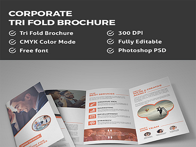 Corporate Tri Fold Brochure agency trifold business brochure clean creative brochure tri fold brochure trifold