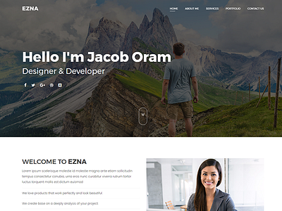 Ezna – Personal Portfolio Template $8.00