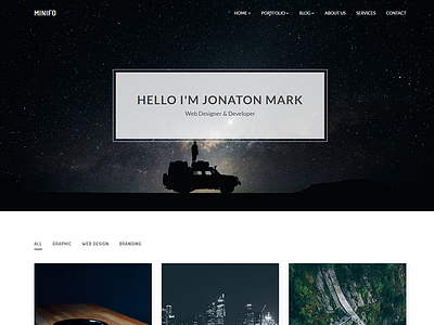 Minifo – Minimal Portfolio Template agency bootstrap creative freelancer html minimal minimalist modern multipurpose personal photography portfolio