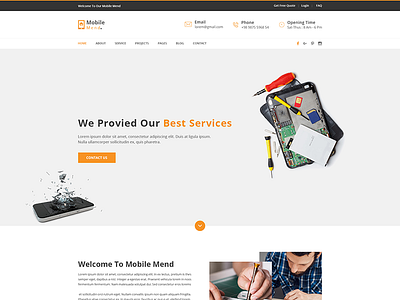 Mobile Mend – Mobile Repair PSD Template cell phone repair computer repair service iphone repair ipod repair laptop repair mac repair mobile phone pc repair printer repair shop store locator television repair