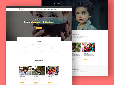 Trust – Nonprofit Charity Bootstrap Template charity charity fund donation fundraising help child nonprofit