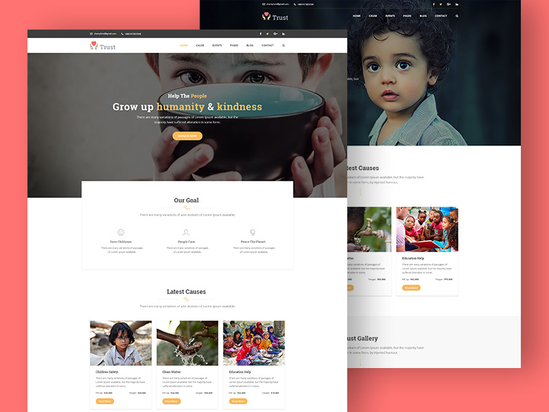 Trust – Nonprofit Charity Bootstrap Template nonprofit help child fundraising donation charity fund charity
