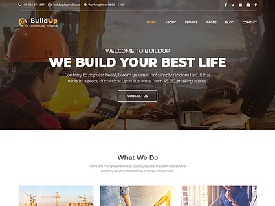 Buildup - Construction Building Company HTML Template architecture building chemicals company construction constructor corporate engineering industry plumber responsive
