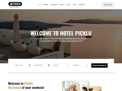 Picklu - Hotel and Resort Bootstrap 4 Template