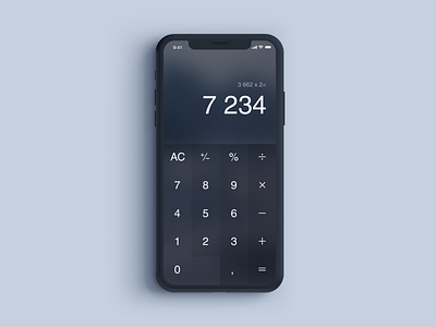 Calculator UI design ios iphone x ui ux