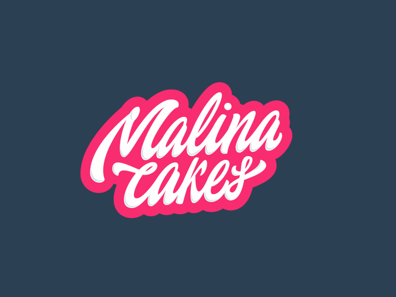 Malina cakes lettering animation animation brush design lettering logo logotype motion