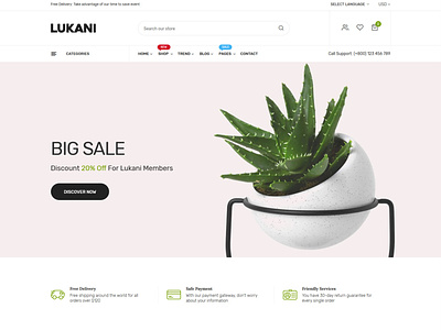 Lukani - Plant And Flower Shop Shopify Theme clean corona dropshipping shopify ecommerce flower garden garden shop modern nursery oberlo plant nursery plant shop plant store responsive shopify store shopping tree