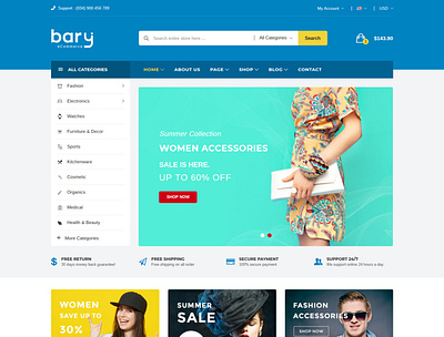 Bary - Responsive eCommerce HTML Template accessories bootstrap clean digital digital products ecommerce electronic html electronics electronics parts electronics shop gadgets html5 modern products responsive store