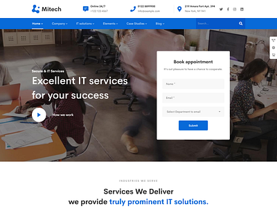 Mitech IT Solutions And Services Company HTML Template corporate creative agency digital agency digital business information technology modern services company software startups startups service technology service