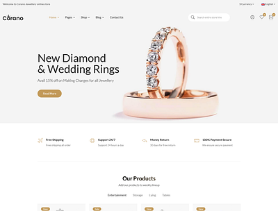 Jewellery eCommerce Bootstrap 4 HTML Template Corano beauty bootstrap clean jewellery jewellery html template jewellery shop jewellery website modern multi page responsive bootstrap4 responsive html