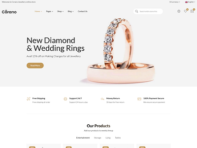 Jewellery eCommerce Bootstrap 4 HTML Template   Corano