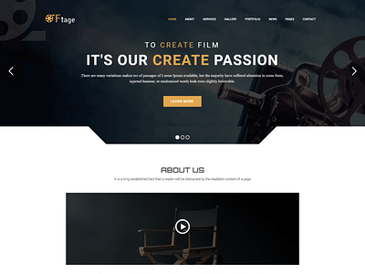 Film Studio Movie Production HTML Template   Ftage