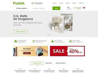 Book Store HTML Template Pustok book book author book publisher book seller book shop book writer bootstrap clean digital books ebook html5 template online books online bookstore responsive