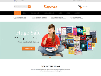 Koparion Book Shop HTML5 Template book book author book publisher book shop book store bootstrap 4 digital books e book store e learning library modern online book shop responsive