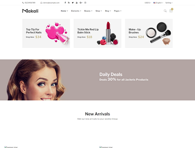 Makali Multipurpose HTML Template beauty beauty products cosmetic ecommerce fashion furniture interior makeup modern perfume responsive shop skincare store