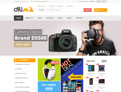 Dilima Electronics Fashion Store HTML Template accessories store apparel bootstrap clean digital ecommerce electronics template furniture html5 interior modern online responsive shop shopping store