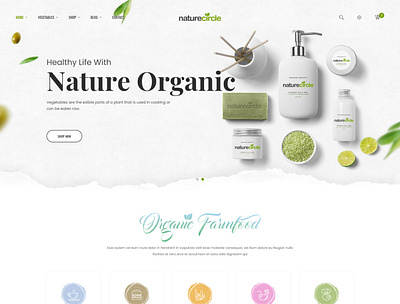 Naturecircle - Organic Food & Beauty Shop HTML Template agriculture beauty bootstrap cosmetics eco food food natural nature organic html products responsive shop skin care store