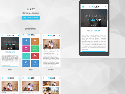 Mobile App HTML Template Jhilex android html template app clean framework 7 mobile mobile app html5 mobile app landing page mobile app template mobile application mobile template mobile web app modern responsive
