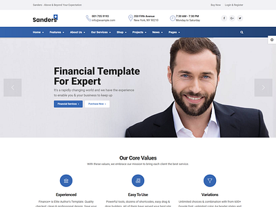 Finance Business HTML Template Sanders agency bootstrap4 business business consultancy clean company consulting services corporate digital finance agency finance business corporate financial investment modern responsive html