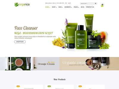 Organica Health Beauty HTML Template agriculture cosmetic beauty cosmetics eco products farm fruits store health beauty online store natural cosmetics organic food organic html organic shop skincare spa vegetables