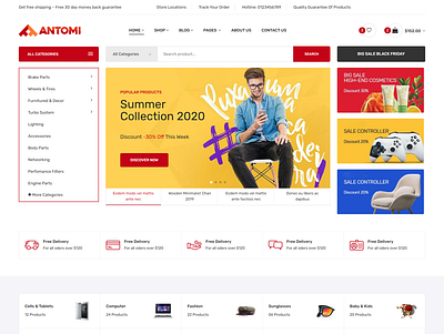 Antomi Electronics eCommerce HTML Template accessories bootstrap 4 clean computer ecommerce html5 electronics ecommerce store electronics html template gadgets headphone mobile modern responsive html retail shop technology template