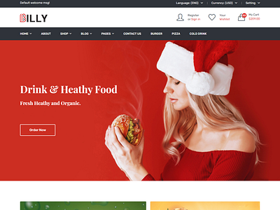 Billy   Food   Drink eCommerce Bootstrap4 Template