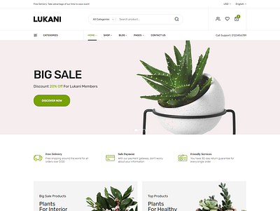 Plant and Flower Shop eCommerce HTML Template Lukani bootstrap4 flower shop online flowers garden html5 interior landscape gardener nursery plant shop plant store responsive tree shop trees plantation wood