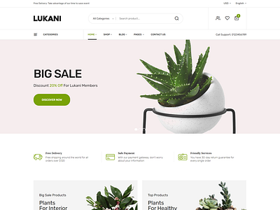 Plant and Flower Shop eCommerce HTML Template   Lukani