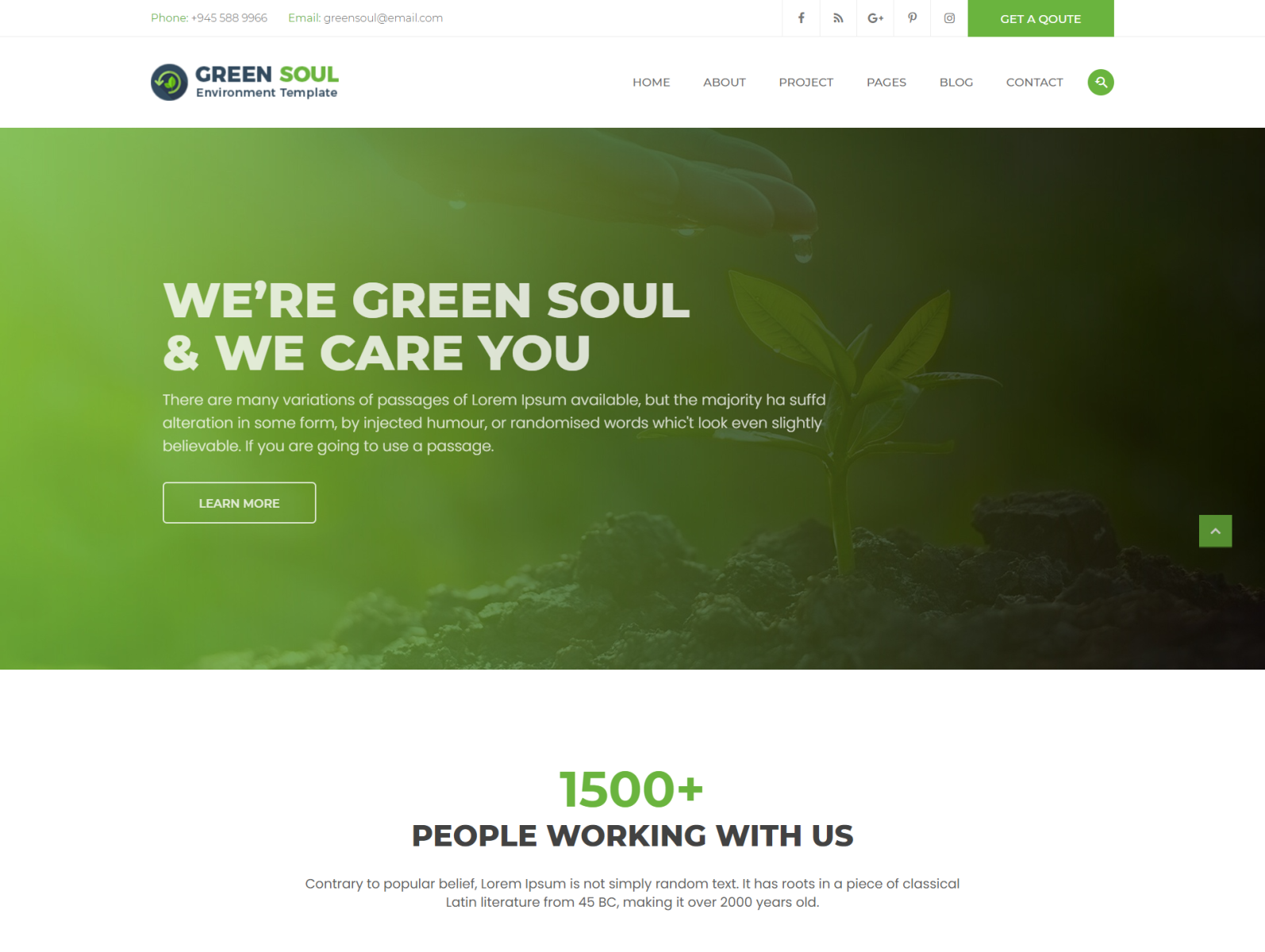 Green Soul Environment and Nonprofit HTML Template by HasTech on Dribbble