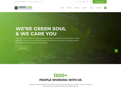 Green Soul Environment and Nonprofit HTML Template agriculture biological bootstrap4 clean eco eco energy ecology ecosystem environment environment html environmental fundraising nature nonprofit html responsive