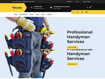 Murphy Home Maintenance Repair Service HTML Template building clean construction html constructor contractor electrician handyman architect industry modern plumber renovation template repair repair service responsive worker