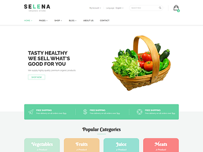 Selena Organic Food Shop HTML Template agriculture eco food ecommerce food fresh grocery modern natural nature organic organic fruit products responsive shop store