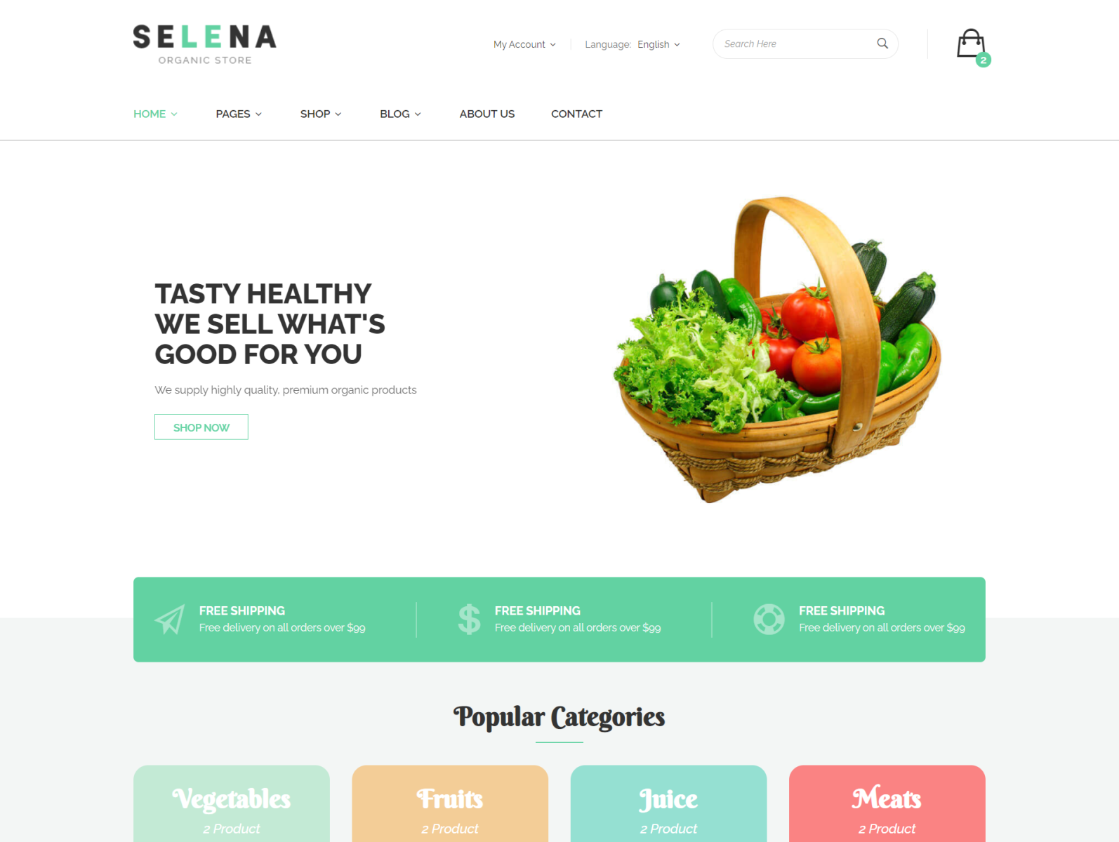 Selena Organic Food Shop HTML Template by HasTech on Dribbble