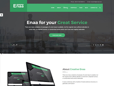 Corporate One Page HTML5 Template Enaa agency agency one page bootstrap business clean company corporate corporate html creative creative agency modern multipurpose one page portfolio responsive