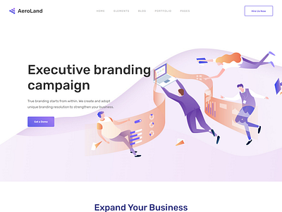 Aeroland – React JS App & Sass Landing Page Template lead capture react js template react js landing page template react js landing template responsive reactjs template saas reactjs template