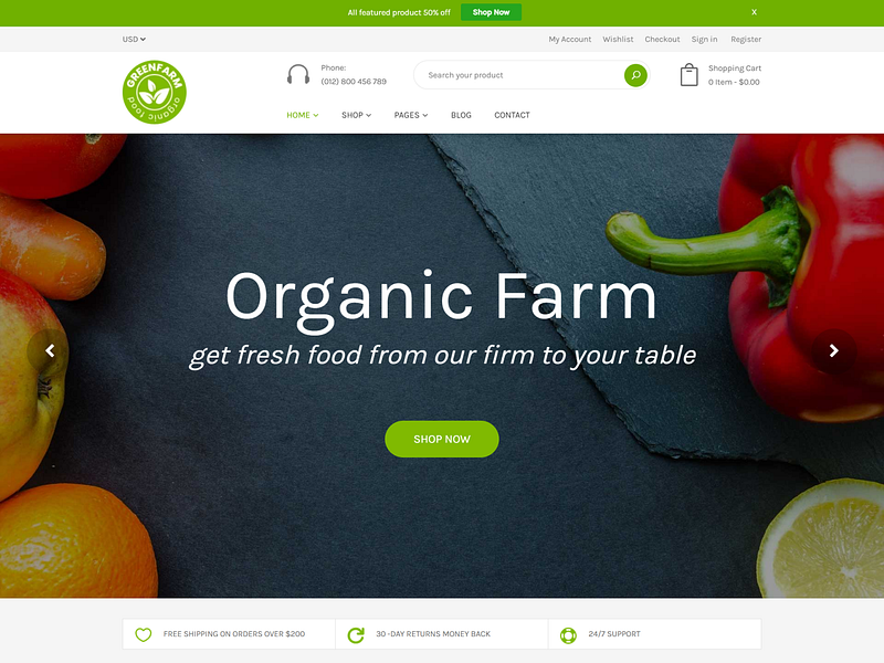 Organic Farm Shopify Theme designs, themes, templates and downloadable ...