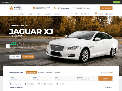 Corify - Car Dealership, Services & Classified HTML Template auto dealership html template car services html template