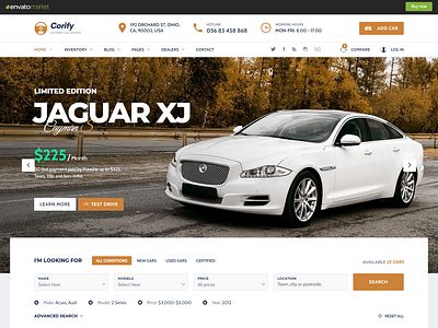 Corify - Car Dealership, Services & Classified HTML Template