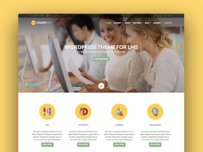 Smartway - Learning & Courses WordPress Theme classes course management courses e learning education learning management system lessons lms mobile online learning teaching tutoring