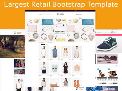 Largest Retail Bootstrap Template accessories bootstrap clothes shop cookery digital fashion flowers furniture shoe shopping sport watch