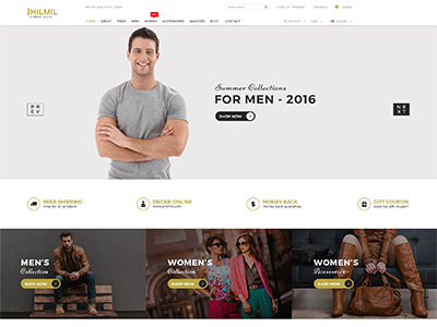 Jhilmil - eCommerce PSD Template bootstrap creative fashion fashion store modern psd retail shopping store unique