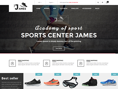 James - Responsive Bootstrap Shoes Store Template bag store bootstrap clothes shop e commerce theme fashion fashion shop fashion theme html5 shoe shopping