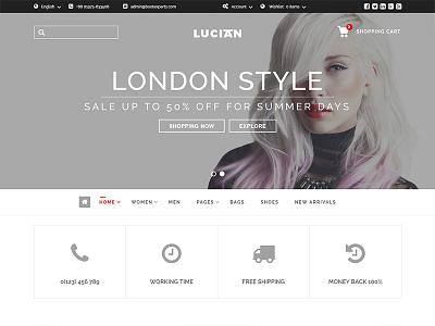 Lucian - eCommerce Fashion Template beauty clothes digital fashion fitness gym health hitech store