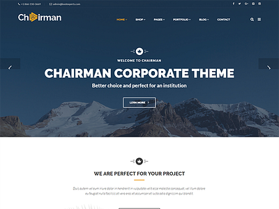 Chairman - Multi-Purpose HTML5 Template construction corporate event hosting magazine medical mega onepage parallax portfolio shop travel