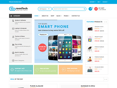 GreenTech - Responsive Shopping Bootstrap Template bootstrap digital fashion fashion shop fashion theme furniture html5 kids online shop shop theme shopping tools