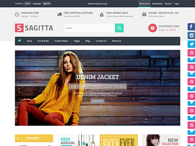 Sagitta - Responsive eCommerce HTML Template bootstrap clothes shop e commerce theme fashion fashion shop fashion theme html5 shoe shop theme shopping tool shop tools shop