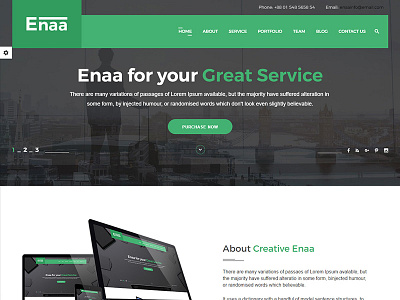 Enaa - One Page Corporate HTML5 Template agency blog business clean corporate customer designer fashion simple