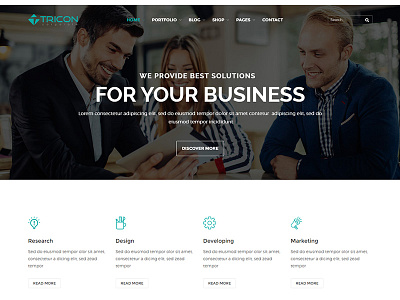 Tricon – Multipurpose WordPress Theme agency blog company corporate creative ecommerce elegant flexible layers multipurpose portfolio shop