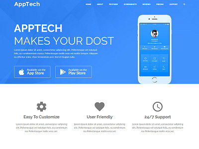 AppTech - WordPress Landing Page Theme agency app business hosting landing page layers multipurpose one page portfolio psd included software technology